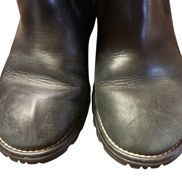 UGG Australia Black Leather Sheepskin Lined Boots - Winter - Size - Picture 7 of 7